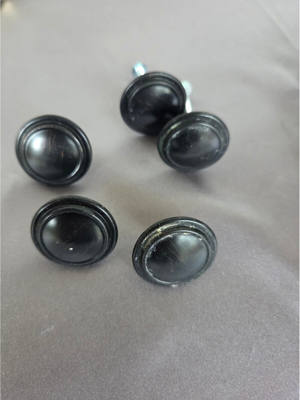 5 black Cabinet pulls